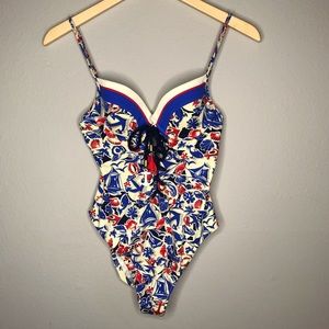 🔴 SOLD Nanette Lepore Nautical Swimsuit Small